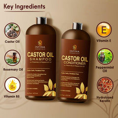 INFINA ESSENTIALS castor conditioner bottle nourishes strands for smoother, shinier hair