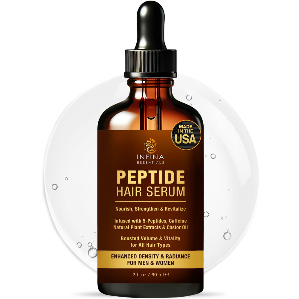 Infina Essentials peptide hair serum bottle for scalp nourishment