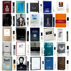 Infinite Scents Cologne Samples pack travel case showing organized vials for on-the-go scent exploration