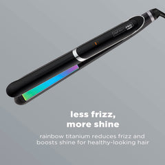 INFINITIPRO by Conair rainbow titanium flat iron side profile ready for versatile styling