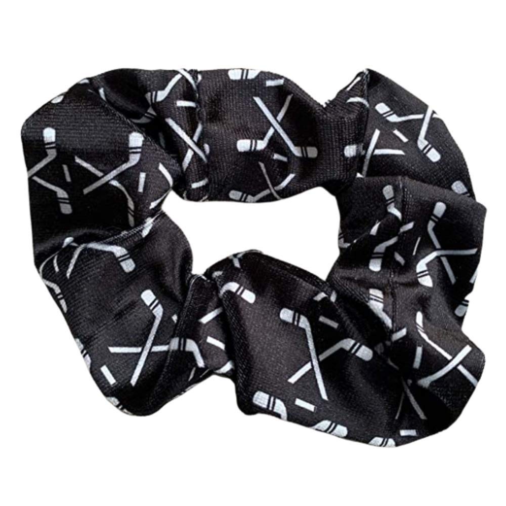 Infinity Collection hockey scrunchie black velvet close-up showing soft texture and durable elastic