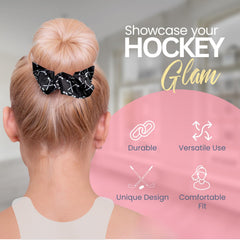 Infinity Collection hockey scrunchie on wrist as handy accessory