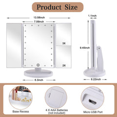 Infitrans mirror with 3x magnification on right for precise eyeliner