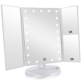 Infitrans Trifold makeup mirror with lights front view for quick grooming