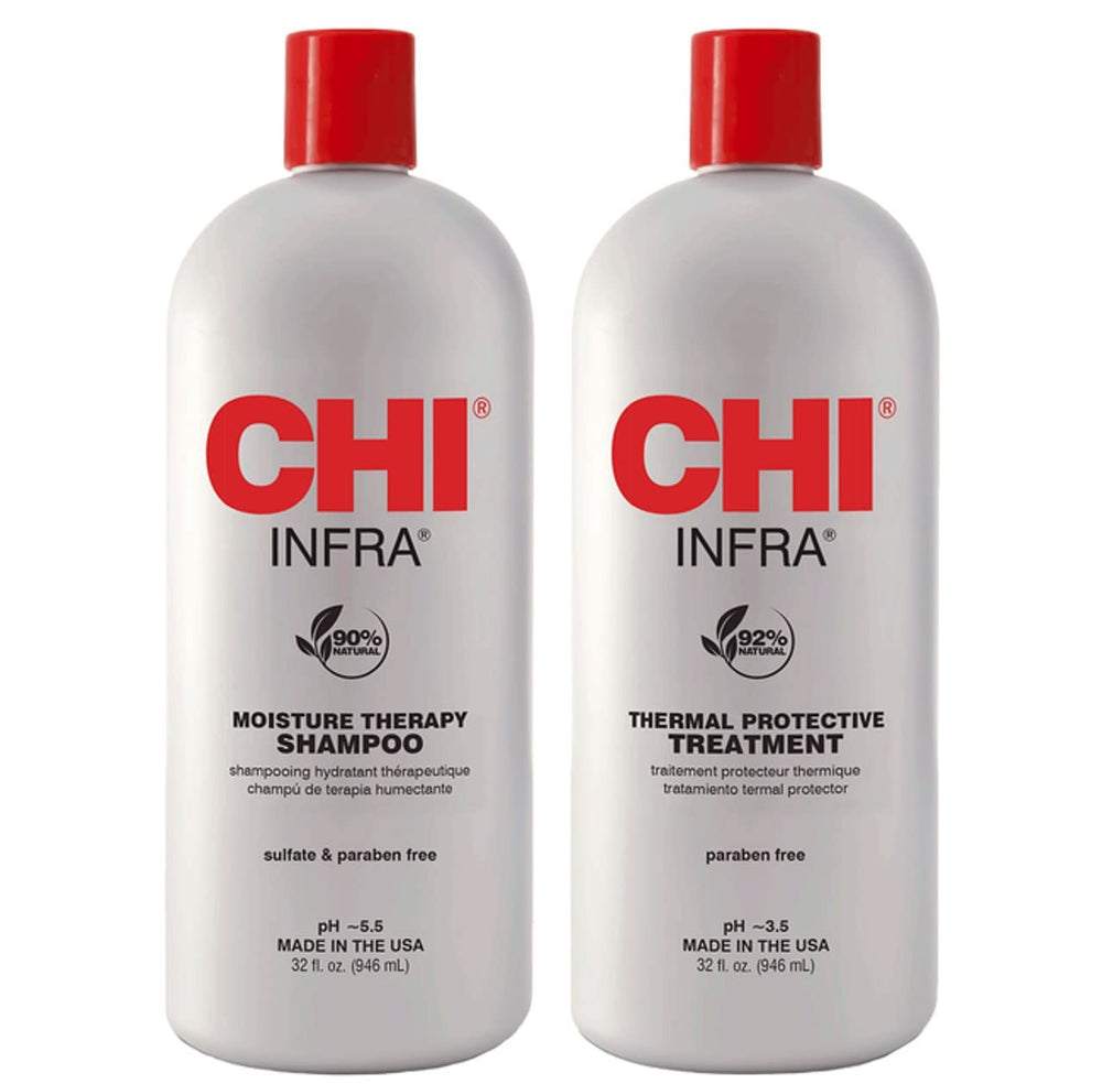 INFRA Infra Shampoo bottle pouring rich lather for daily cleanse and shine.
