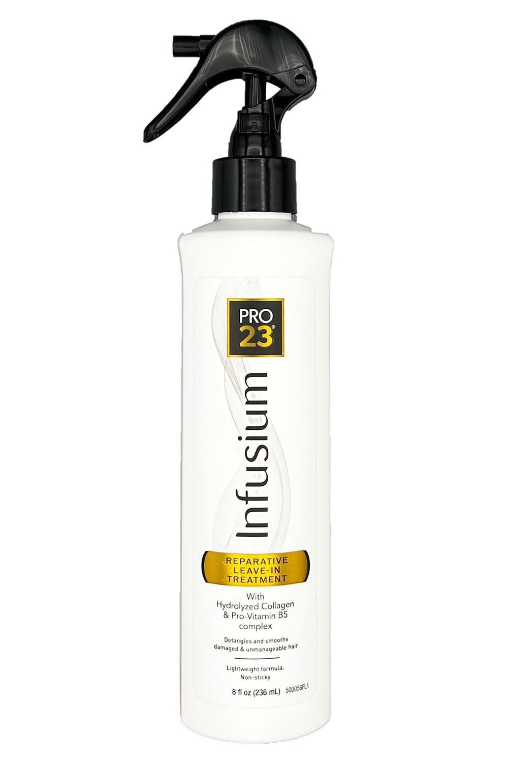 Infusium 23 Reparative Leave-In bottle pour for lightweight repair and quick absorption.