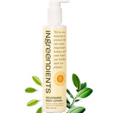 Ingreendients Cocoa Butter Lotion packaging emphasizes vegan, clean formula for dry skin hydration.