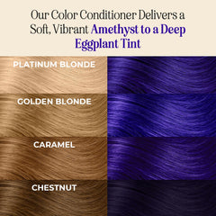 INH Amethyst application on hair showing even purple tint and conditioning