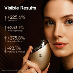 INIA dual-led red-blue therapy closeup supports circulation and puffiness reduction