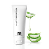 INIA micro-current gel bottle shown as hydrating facial primer.