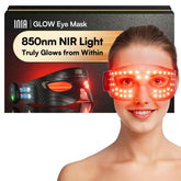 INIA red-light eye mask closeup showing focused eye-area rejuvenation.