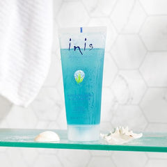 Closeup of Inis bath gel showcasing its texture.