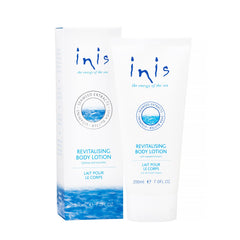 Inis Energy of the Sea Revitalizing Body Lotion bottle front highlights ocean-inspired hydration.