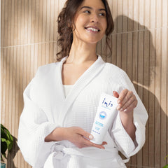 Inis Energy of the Sea Revitalizing Body Lotion texture on skin reveals rich moisture.