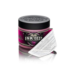 INK-EEZE Pink Tattoo Ointment highlights essential oils for skin comfort