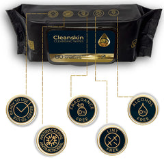 Ink Permanent CleanSkin Wipes closeup wipe surface demonstrates ready-to-use moist cleansing for procedures.