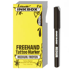 Inkbox Freehand Marker Medium Tip sketches a detailed tattoo on skin for precision