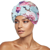 INNELO luxury shower cap green flower pattern keeps hair dry