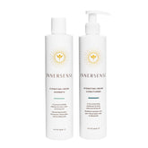 INNERSENSE Hydrating Hairbath Shampoo bottle shows smooth frizz control.
