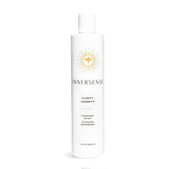 INNERSENSE Natural Clarity Hairbath bottle pour for a gentle fragrance-free cleanse.