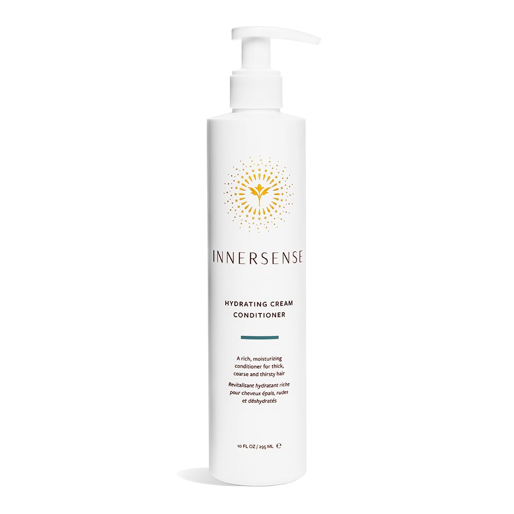 INNERSENSE conditioner bottle close-up highlighting natural moisture for thick hair
