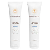 INNERSENSE Quiet Calm Curl Control bottle demonstrates smoothing hydration for defined, frizz-free curls