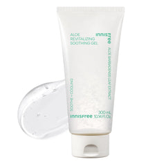 Innisfree Aloe Vitalizing Gel on the face and body provides cooling hydration after sun exposure.