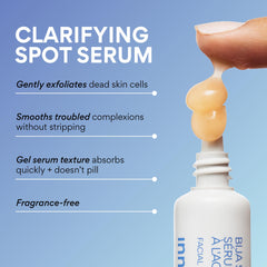 Close-up of Innisfree Bija Spot Serum application for blemish targeting
