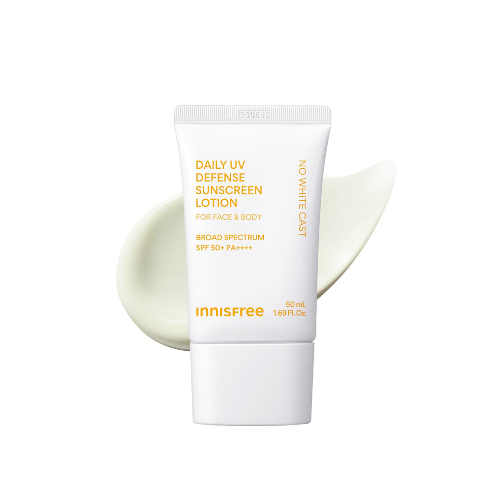 innisfree Daily UV Defense sunscreen packaging photo showing travel-friendly bottle