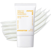 Innisfree Daily UV Defense sunscreen tube showing easy daily application and protection