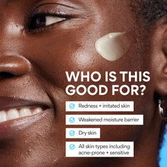 innisfree barrier cream being applied to face and neck for calm, hydrated skin