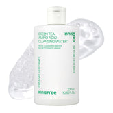 Innisfree Green Tea Amino Acid Cleansing Water bottle highlighting hydration-friendly cleansing