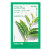 innisfree Green Tea Energy Mask packaging showing fresh design for hydration.