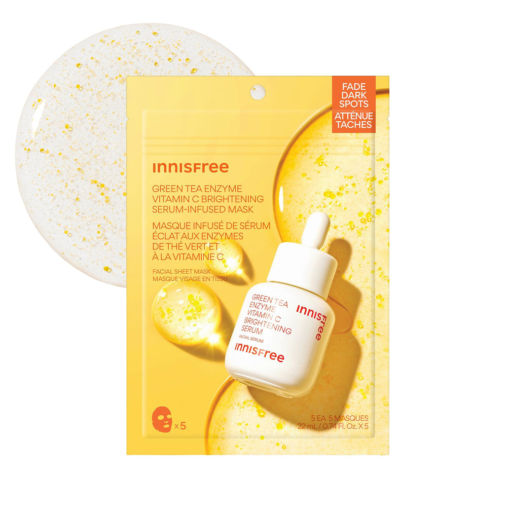Innisfree Green Tea Enzyme Vitamin C Brightening Mask front-pack glow.