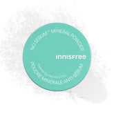 innisfree No Sebum Matte Powder jar closeup shows a translucent finish.