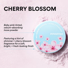 Innisfree No Sebum Powder pink cherry blossom puff for on-the-go touchups