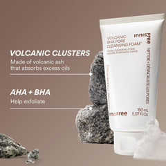 innisfree Volcanic BHA Pore Cleansing Foam exfoliation close-up.