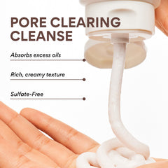 innisfree Volcanic BHA Foam lather close-up showing rich exfoliating action.