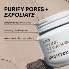 Innisfree Volcanic Clay Mask close-up highlights oil absorption