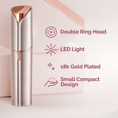 innobeaut facial hair remover rose gold head protection detail showing gentle glide