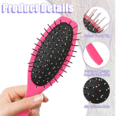 InnoHHustle pink wig brush set compact travel-friendly design