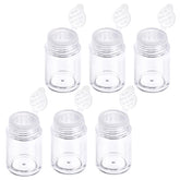 InnoHHustle six clear powder bottles with 12-hole sieve for precise dispensing.