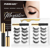INSMART Magnetic Eyelashes Kit closeup with 5 magnets for secure natural wear.