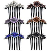 inSowni luxury glitter flower side comb in silver for elegant bun updos