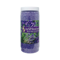 InSPAration Lavender Crystals close-up for calming aromatherapy ritual.