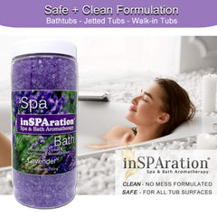 InSPAration Lavender Crystals dissolving in water with aroma release.