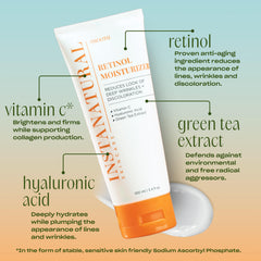InstaNatural Retinol Moisturizer packaging front representing clean skincare promise.