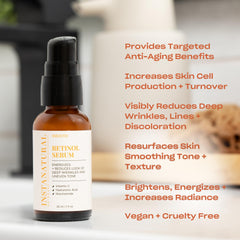 InstaNatural Retinol Serum dropper close-up for precise application and firmness.