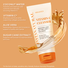 InstaNatural Vitamin C Cleanser creamy texture closeup illustrating gentle cleansing
