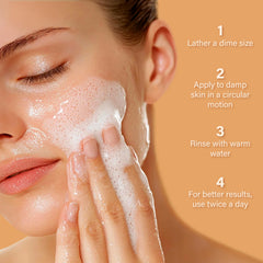 InstaNatural Vitamin C Cleanser label closeup highlighting natural ingredients and USA-made quality